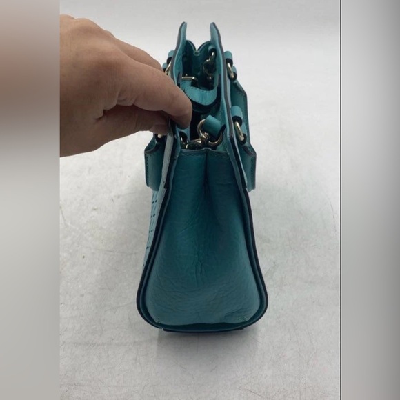 Kate Spade Turquoise Satchel with Geometric Cutouts nwot - Picture 3 of 8